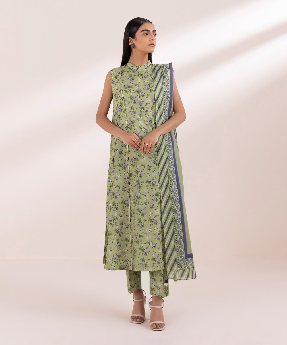 SAPPHIRE KARANDI PRINTED UNSTICHED 3PC
