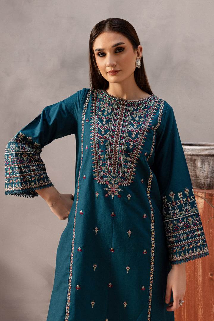BATIK LAWN LUXURY UNSTITCHED EMB 2PC BLUE PEARL - City Cloth House