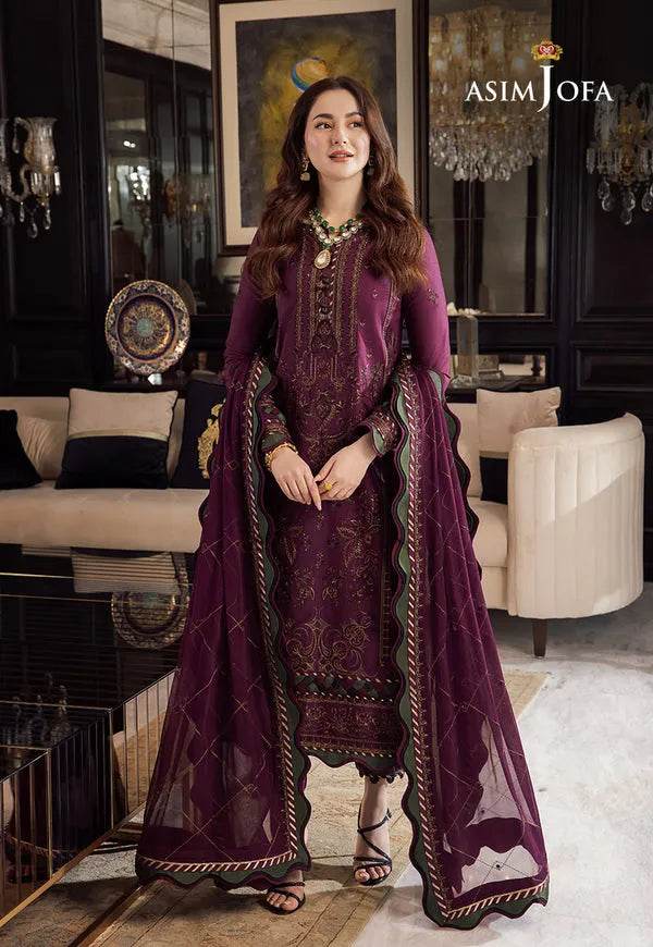 ASIM JOFA LUXURY LAWN UNSTICH EMB 3PC - City Cloth House