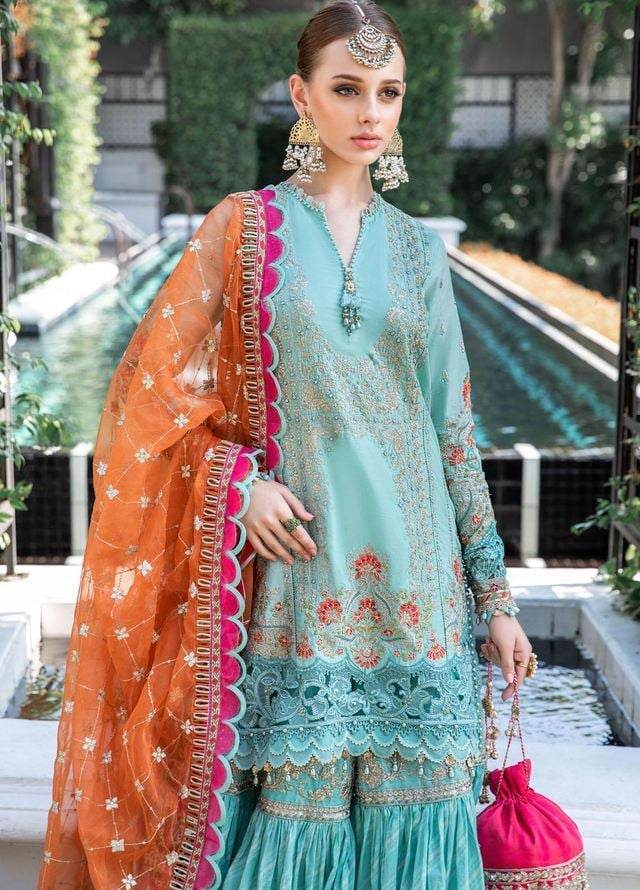MARIA.B LAWN UNSTITCH EMB 3PC MB23LE (D-05) - City Cloth House