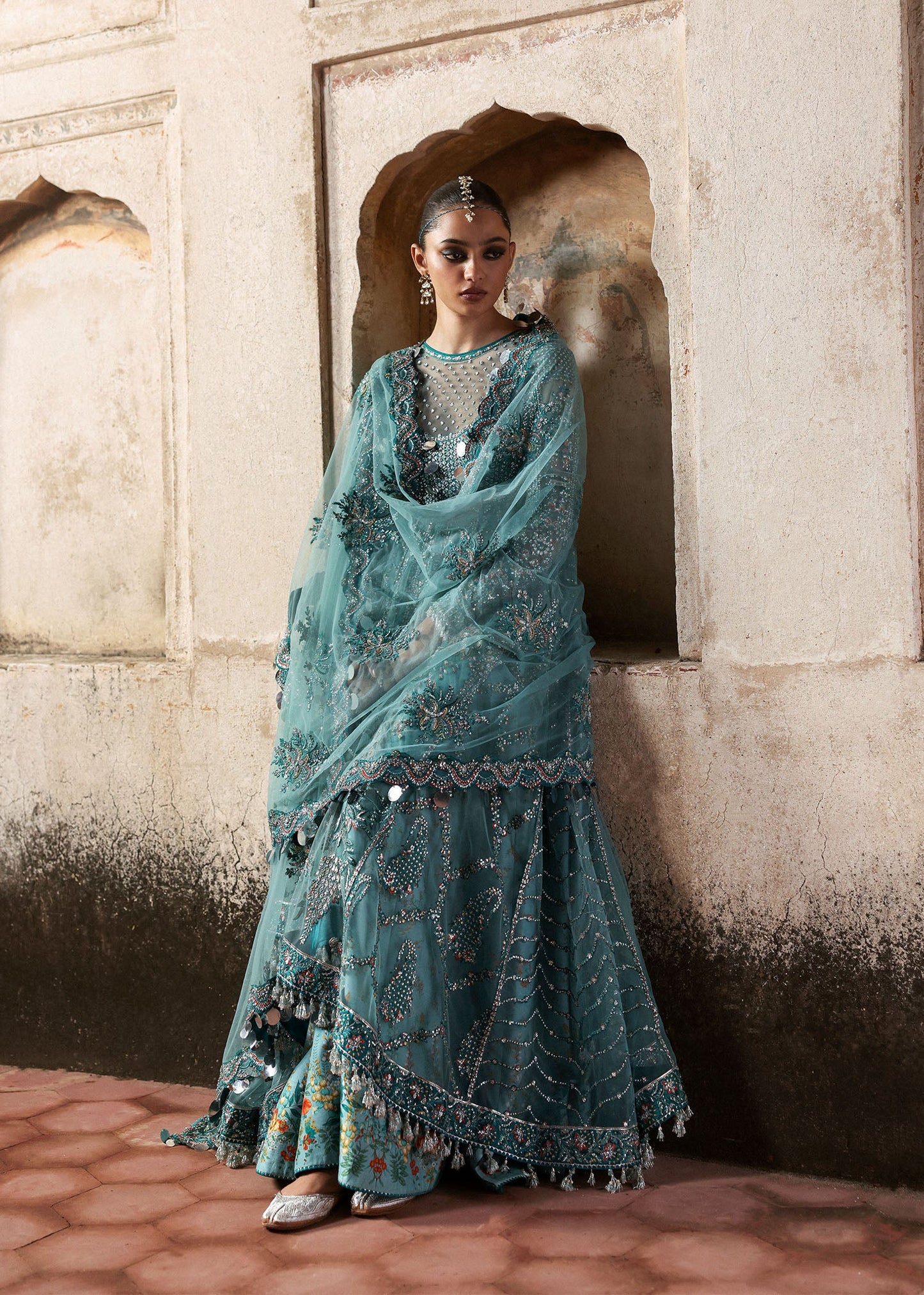 HUSSAIN REHAR ORGANZA UNSTITCHED EMB NAGMA MAXI