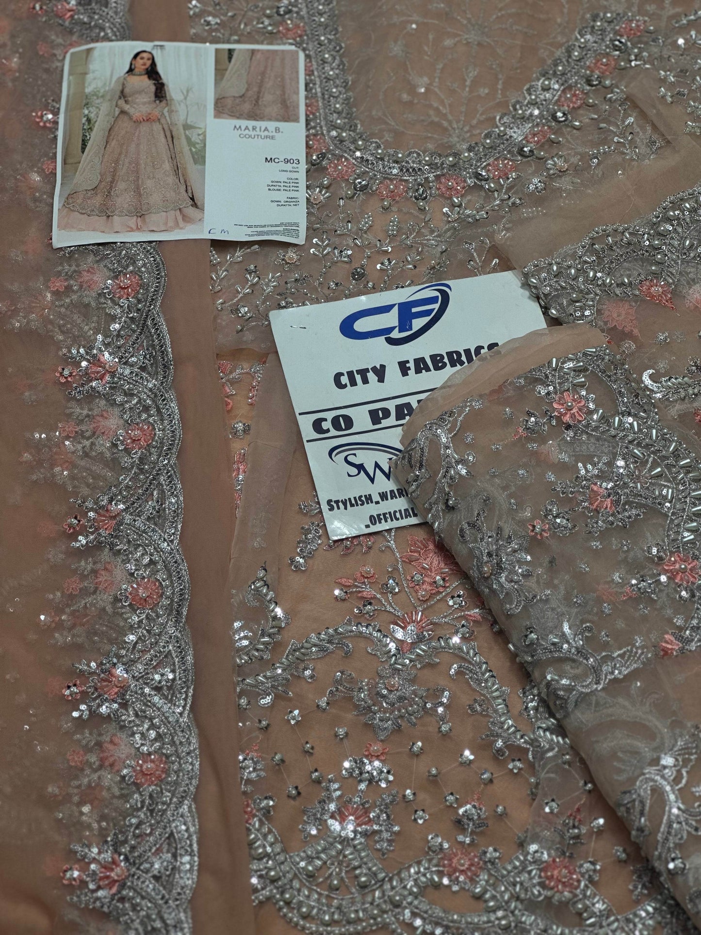 MARIA.B ORGANZA UNSTITCHED EMB MAXI - City Cloth House