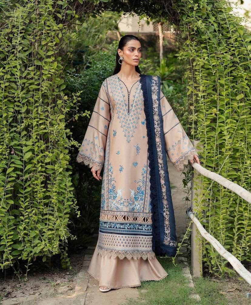 BIN ILYAS KARANDI UNSTITCHED EMB 3PC - City Cloth House