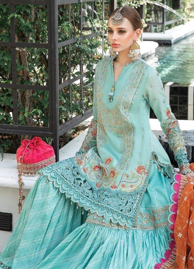 MARIA.B LAWN UNSTITCH EMB 3PC MB23LE (D-05) - City Cloth House