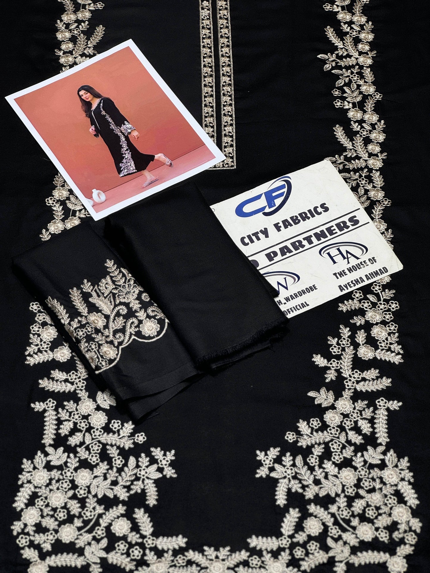 CF DHANAK UNSTITCHED EMB 2PC
