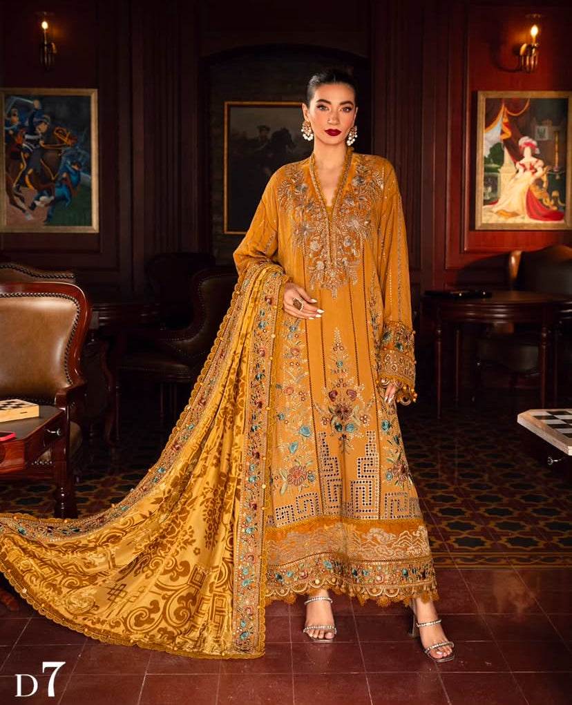 MARIA.B MARINA UNSTITCHED EMB 3PC - City Cloth House