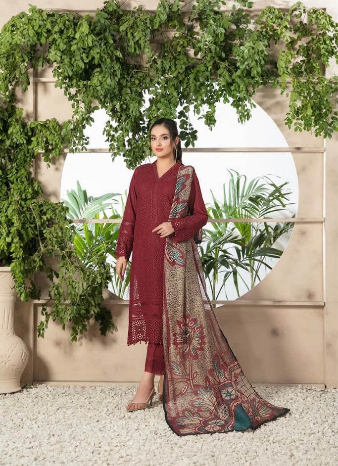 ITTEHAD LAWN LUXURY UNSTICH EMB 3PC - City Cloth House