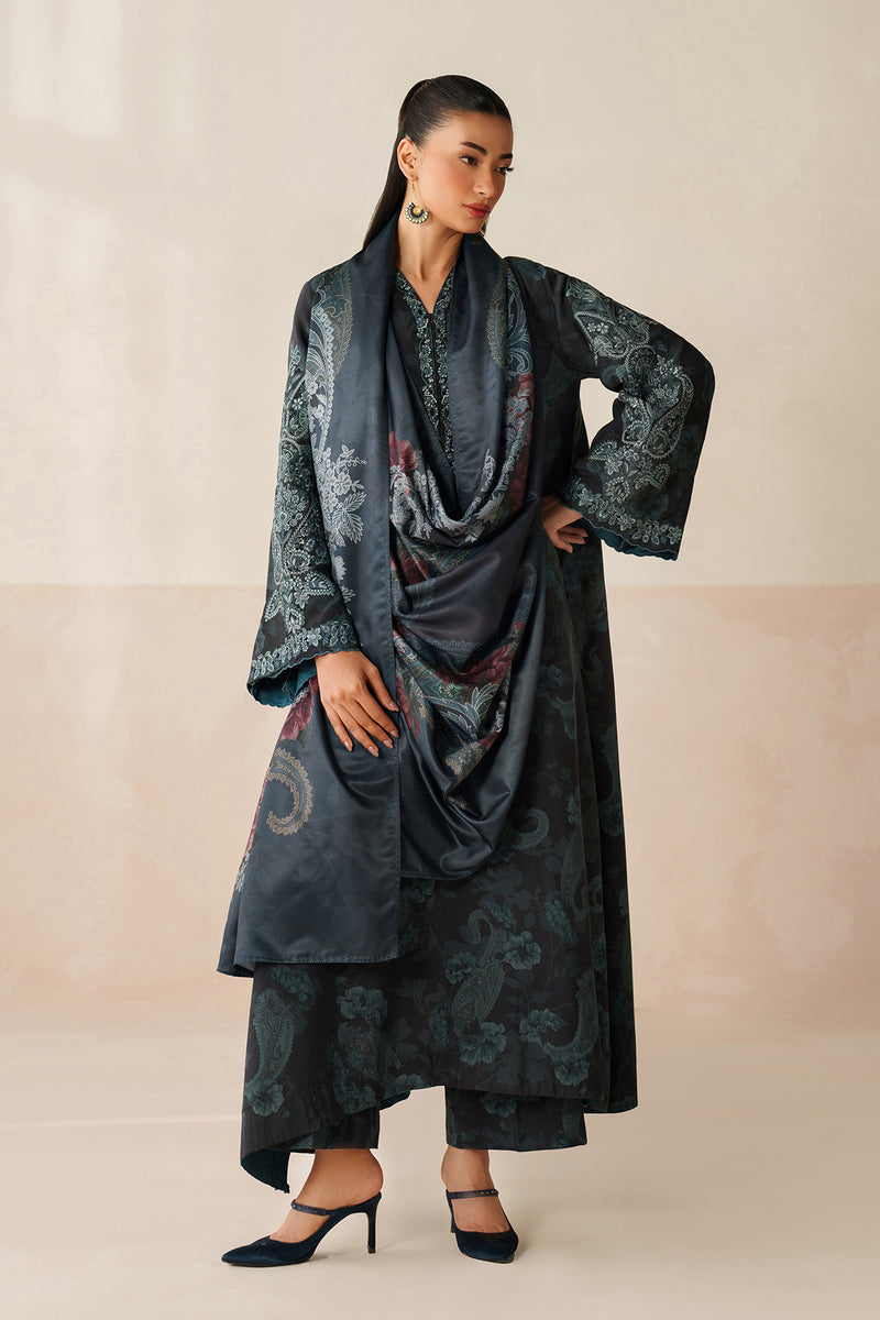 BAROQUE LINEN PRINTED UNSTICHED 3PC