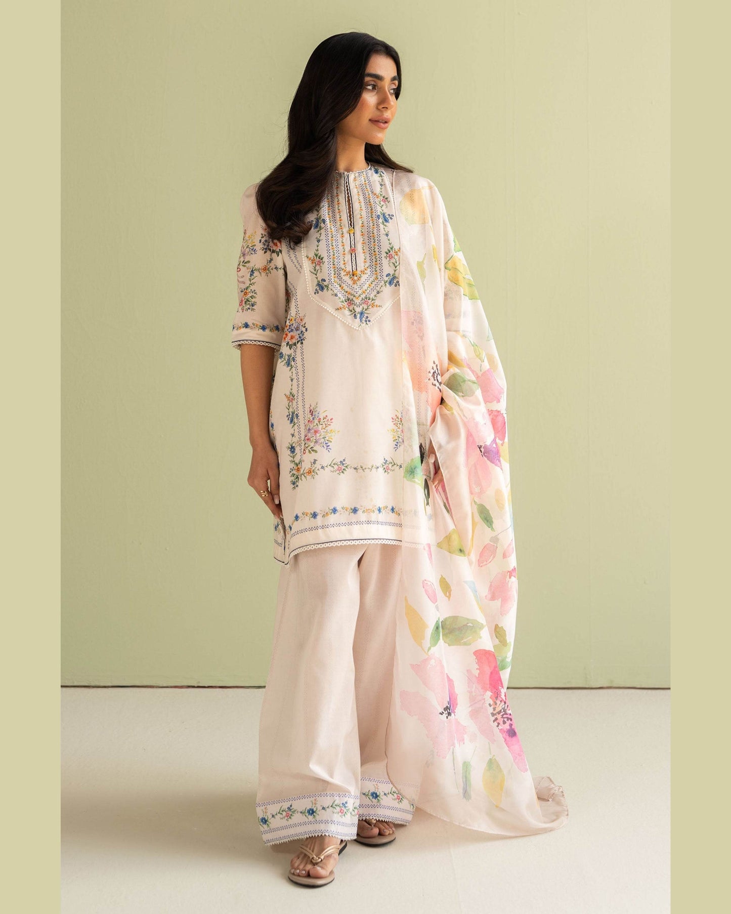 COCO LAWN PRINTED UNSTICH 3PC - City Cloth House