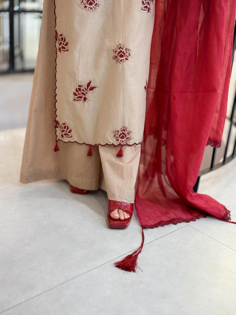 UMZAY DHANAK LUXURY UNSTITCHED EMB 3PC