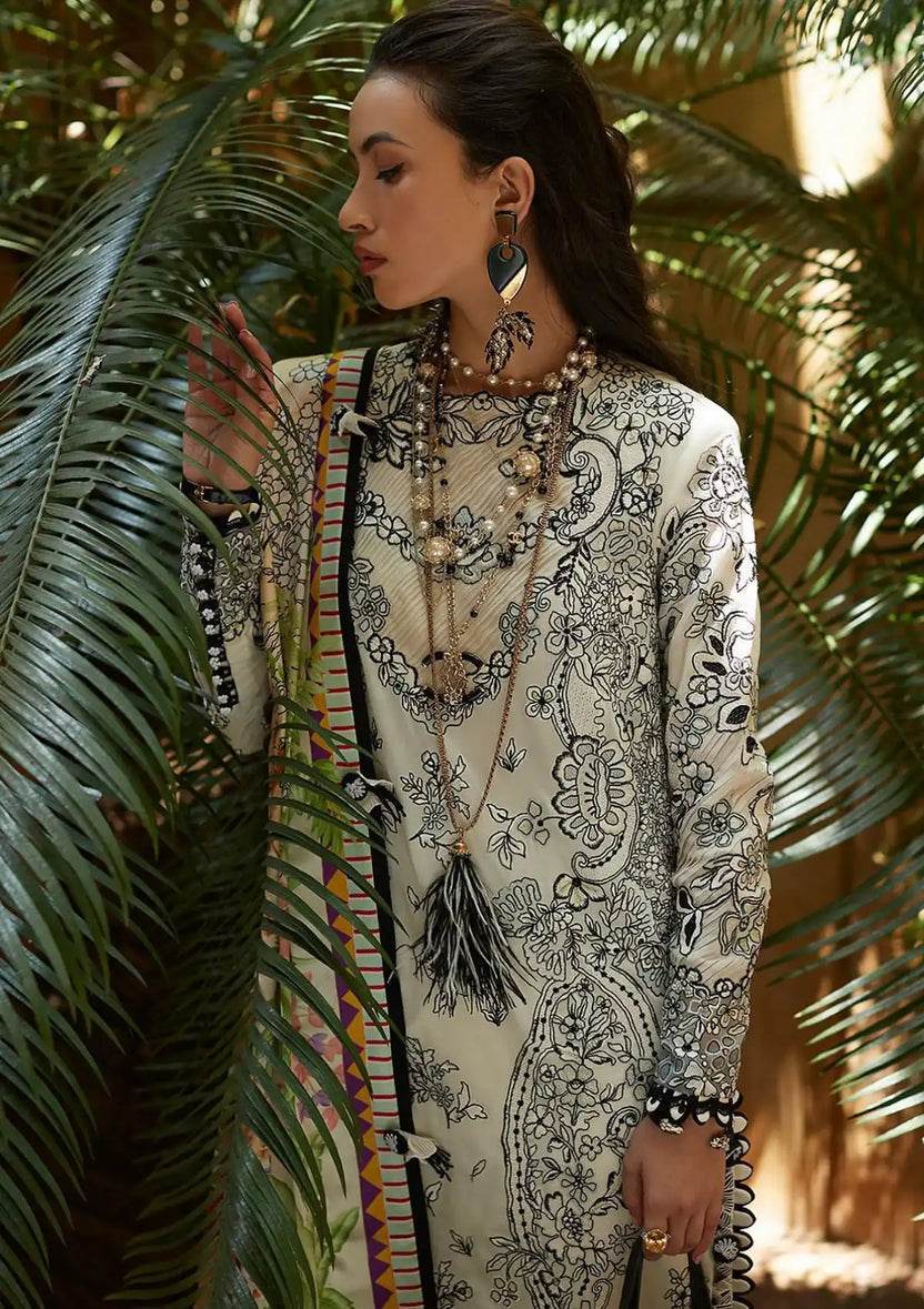 ELAN LAWN UNSTITCH EMB 3PC KAlA (ELR-07-A) - City Cloth House