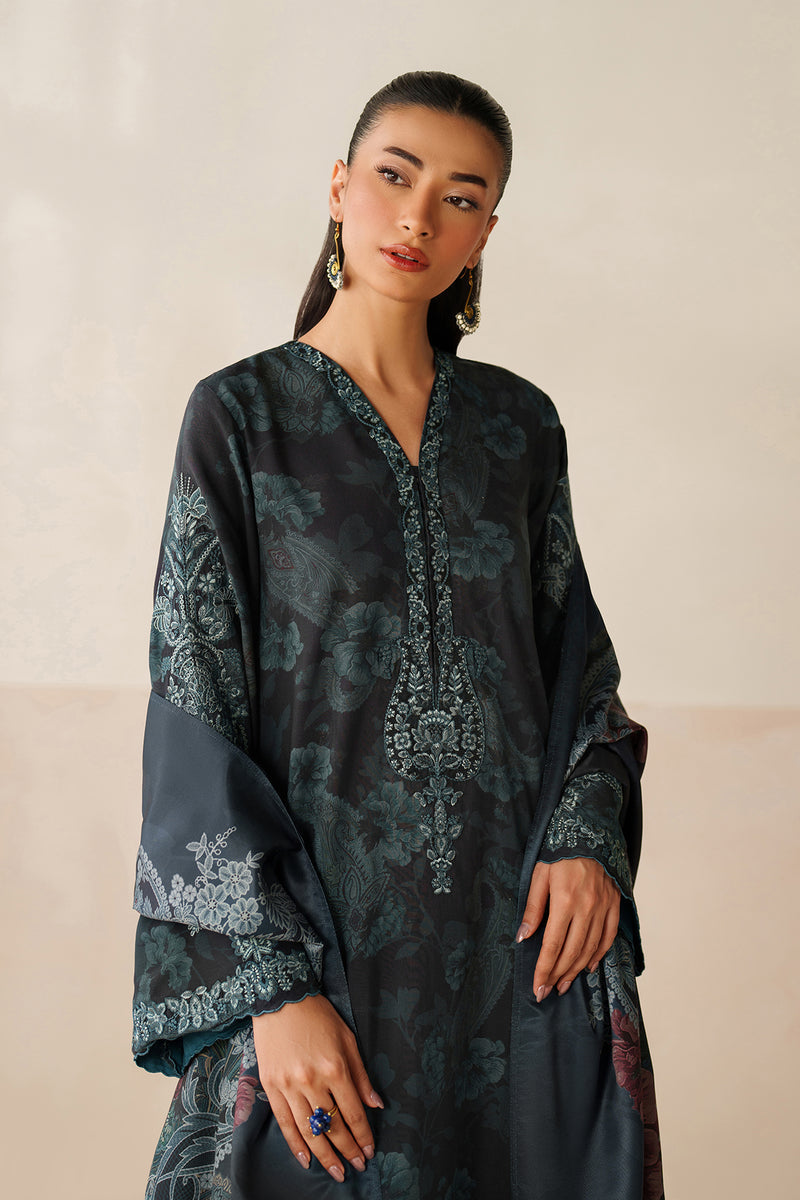 BAROQUE LINEN PRINTED UNSTICHED 3PC