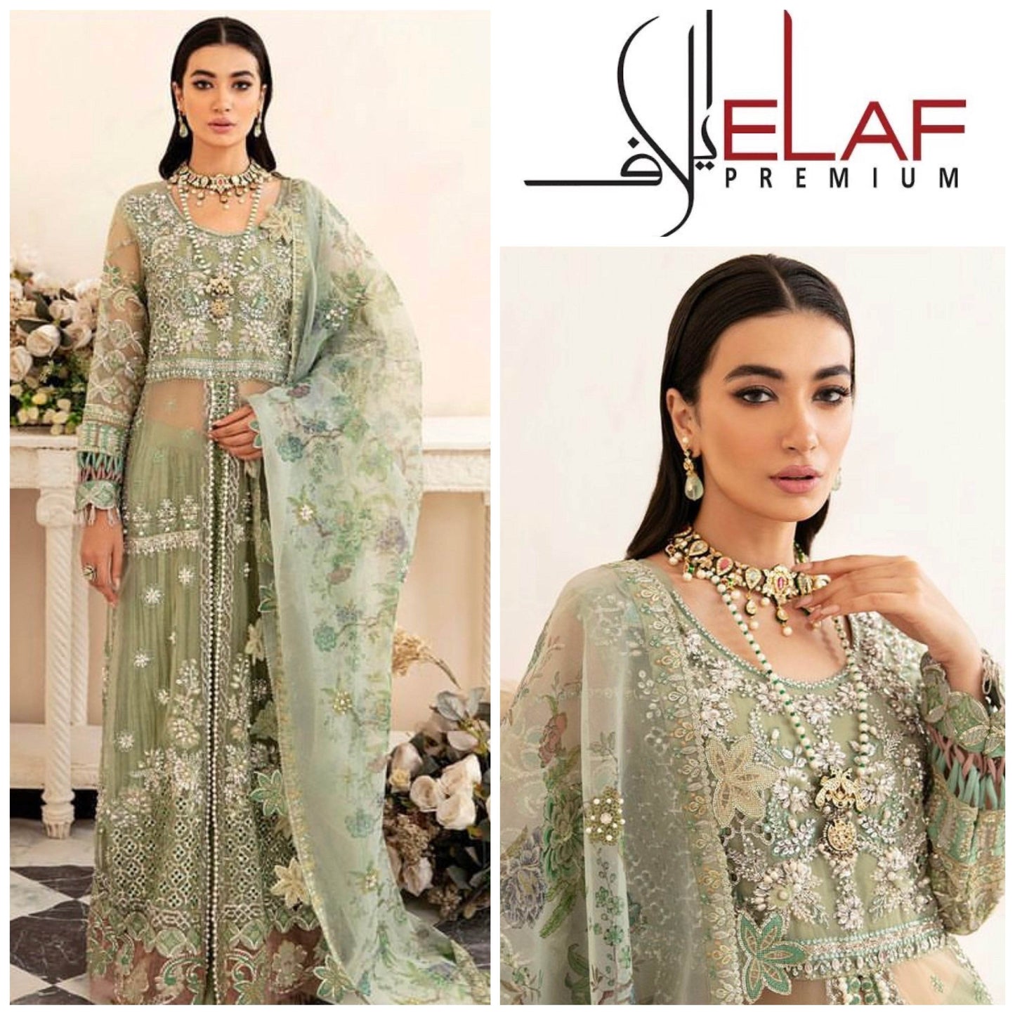 ELAF ORGANZA UNSTITCHED EMB SUIT - City Cloth House