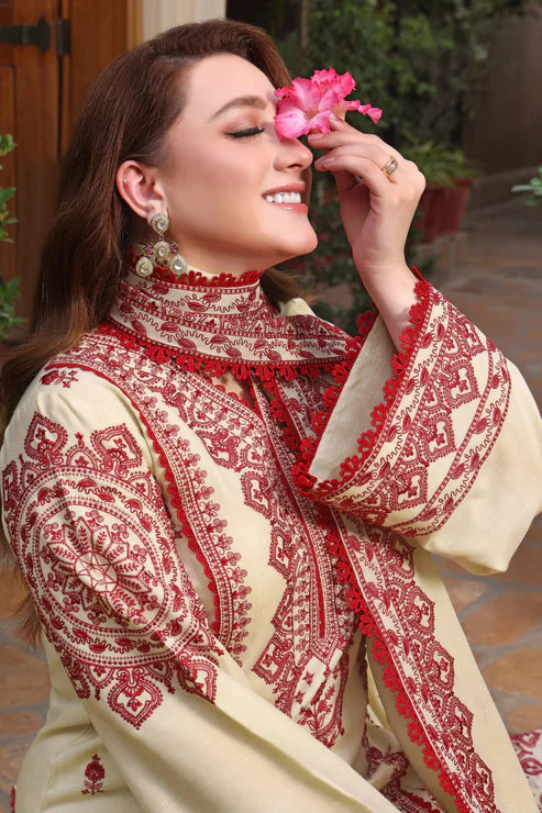 ANEESLA DHANAK UNSTITCHED EMB 3PC