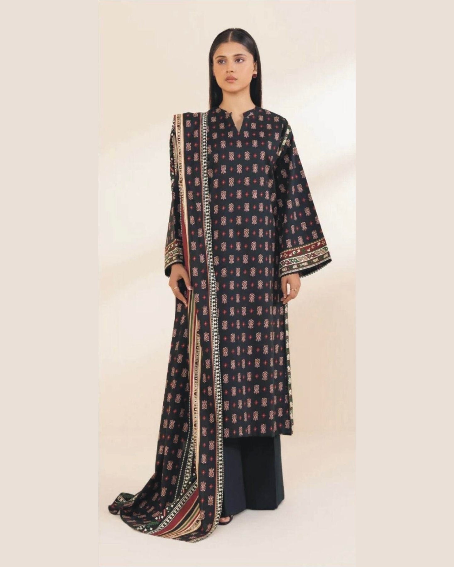 SAPPHIRE DHANAK PRINTED UNSTICHED 3PC