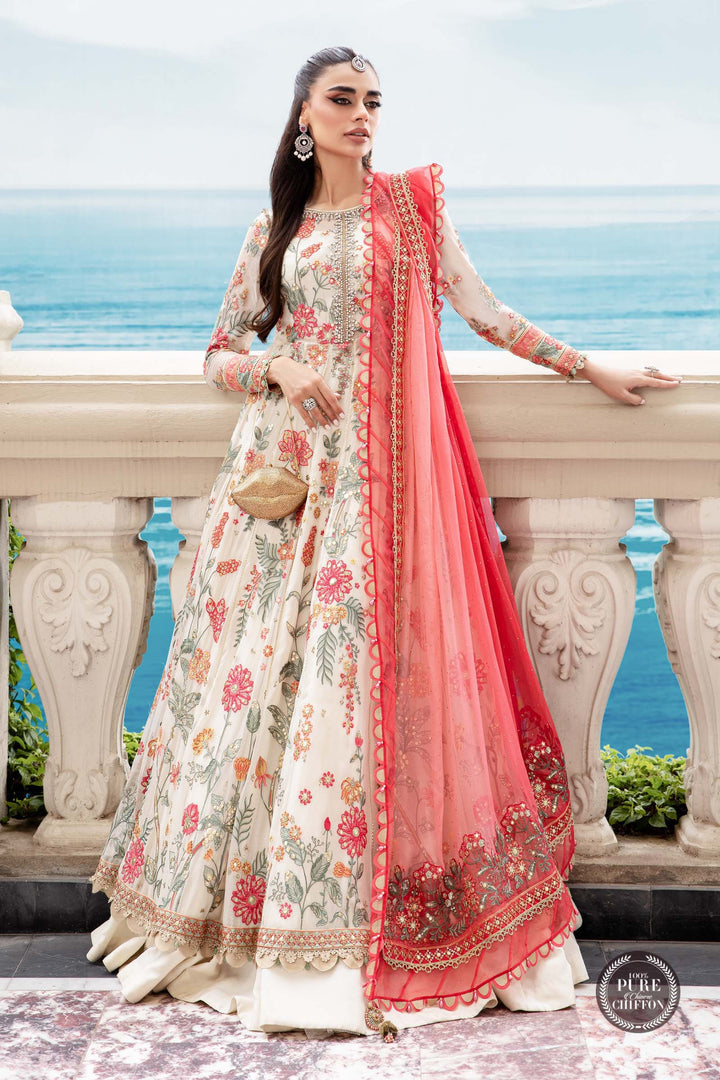 MARIA.B CHIFFON UNSTITCHED EMB MAXI