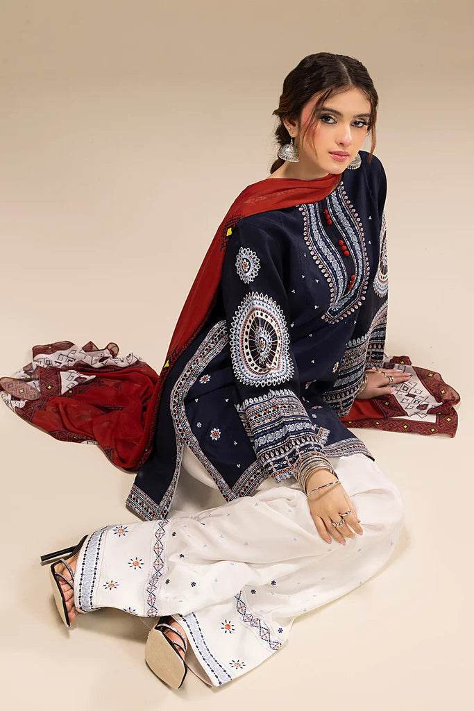 JAZMIN LAWN PREMIUM UNSTITCHED EMB 3PC - City Cloth House