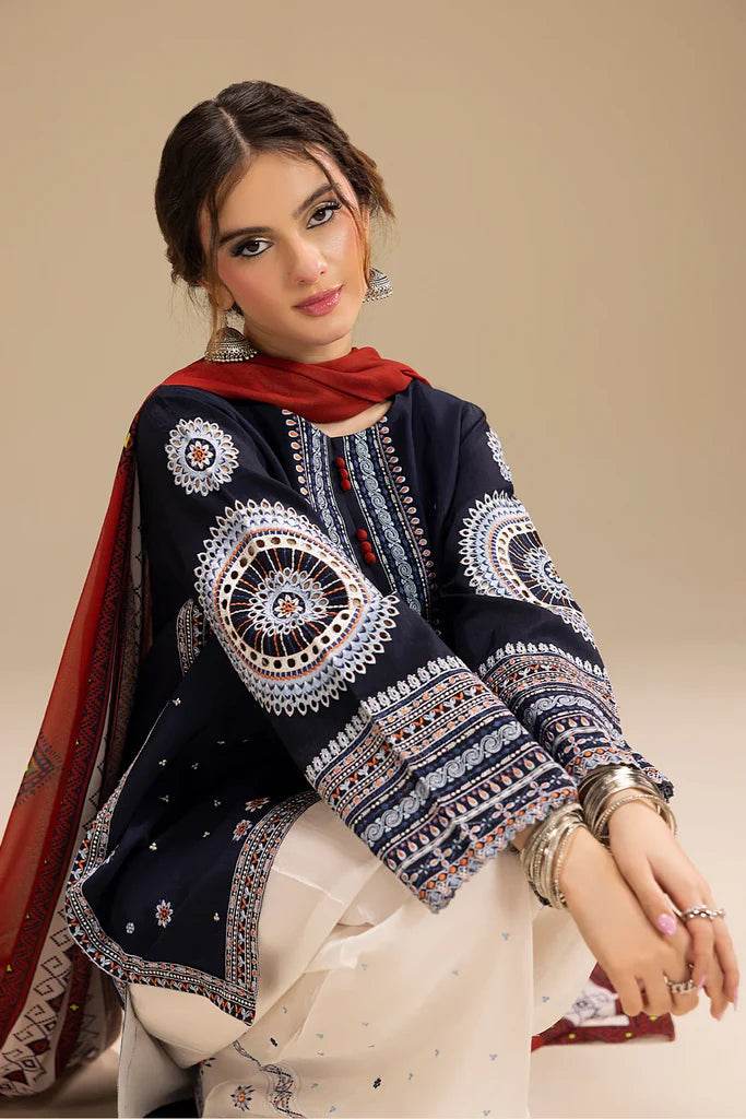 JAZMIN LAWN PREMIUM UNSTITCHED EMB 3PC - City Cloth House