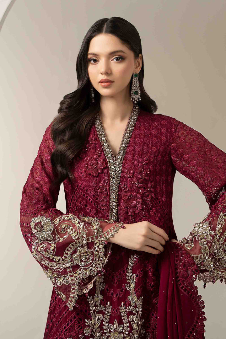 MARIA.B CHIFFON UNSTITCHED EMB SUIT 25-D3