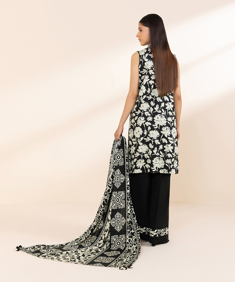 SAPPHIRE DHANAK PRINTED UNSTICHED 3PC