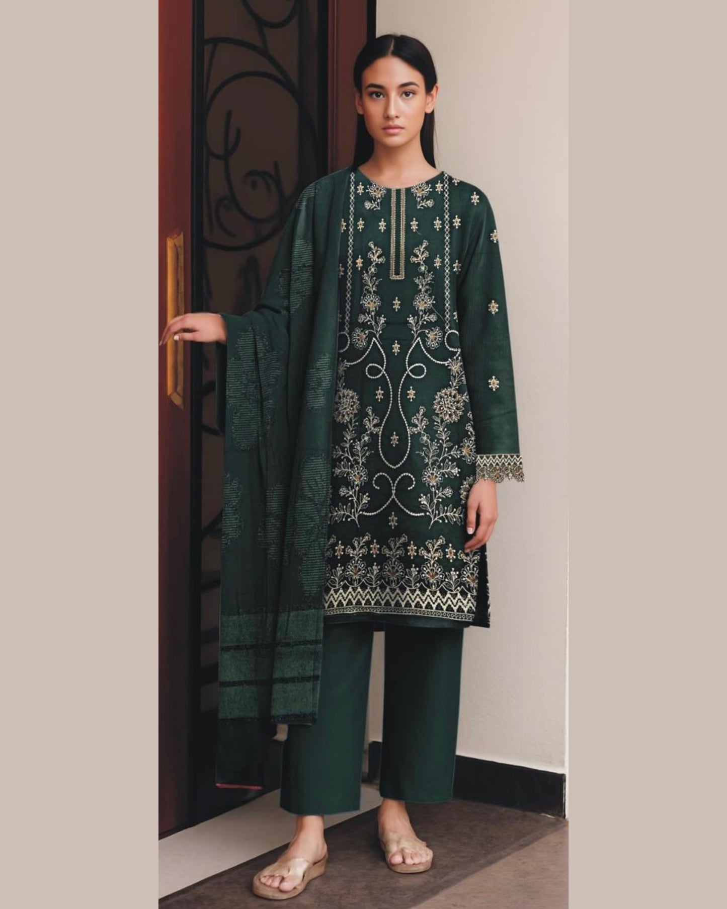 MIRAAL VOL#2 DHANAK UNSTITCHED EMB 3PC