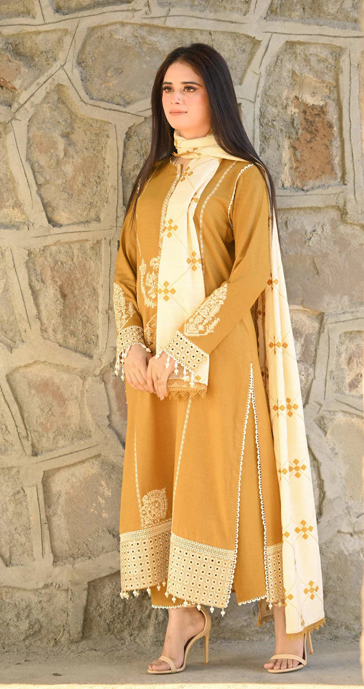 AISLING DHANAK LUXURY UNSTITCHED EMB 3PC