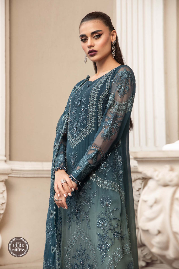 MARIA.B CHIFFON UNSTITCHED EMB SUIT