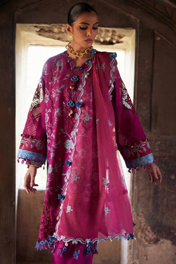 ELAF LAWN UNSTICH EMB 3PC OPHELIA (EL25-10 B) - City Cloth House