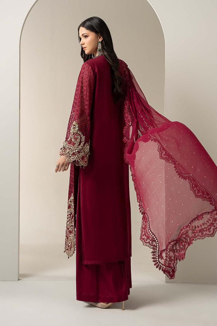MARIA.B CHIFFON UNSTITCHED EMB SUIT 25-D3