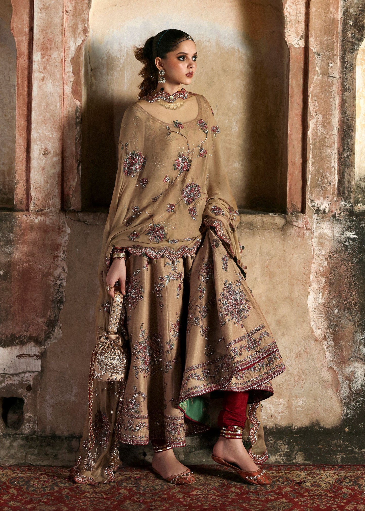 HUSSAIN REHAR ORGANZA UNSTITCHED EMB MAHVASH MAXI