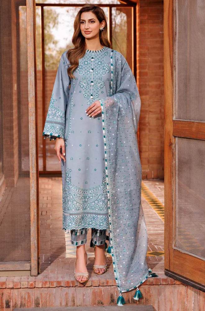 FARASHA LAWN LUXURY UNSTICH EMB 3PC - City Cloth House