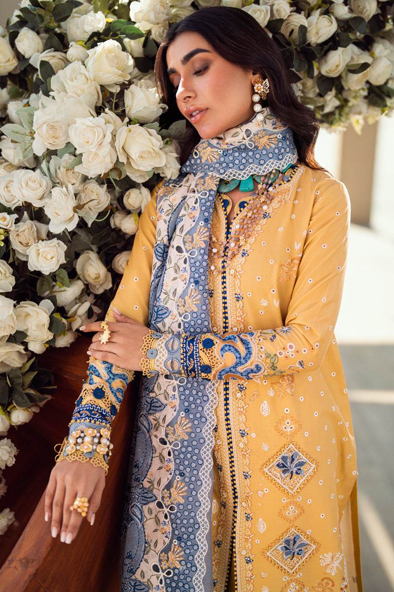 QALAMKAR LAWN UNSTITCHED EMB 3PC - City Cloth House