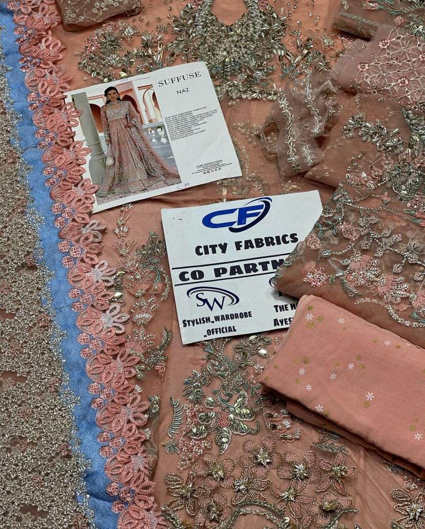 SUFFUSE NET UNSTITCHED EMB MAXI - City Cloth House