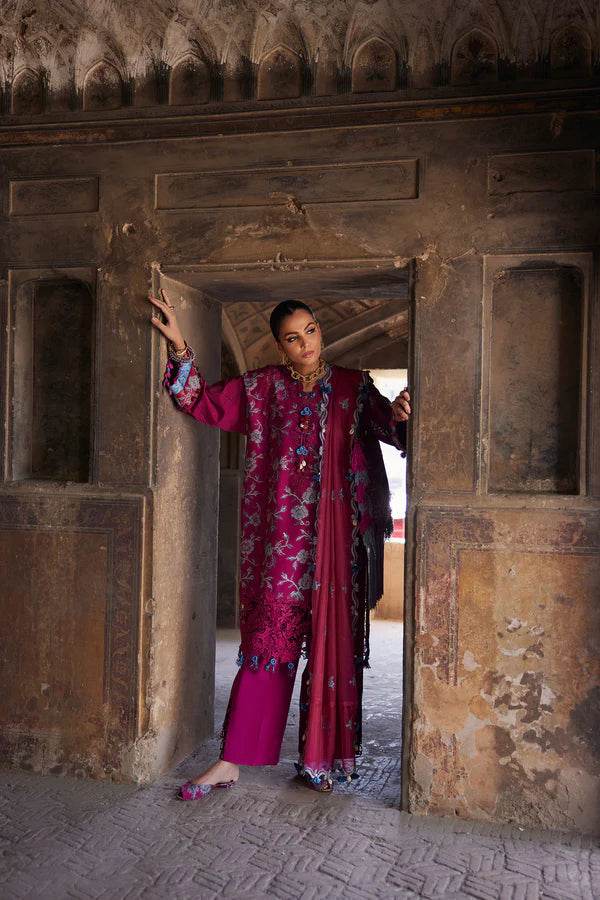 ELAF LAWN UNSTICH EMB 3PC OPHELIA (EL25-10 B) - City Cloth House