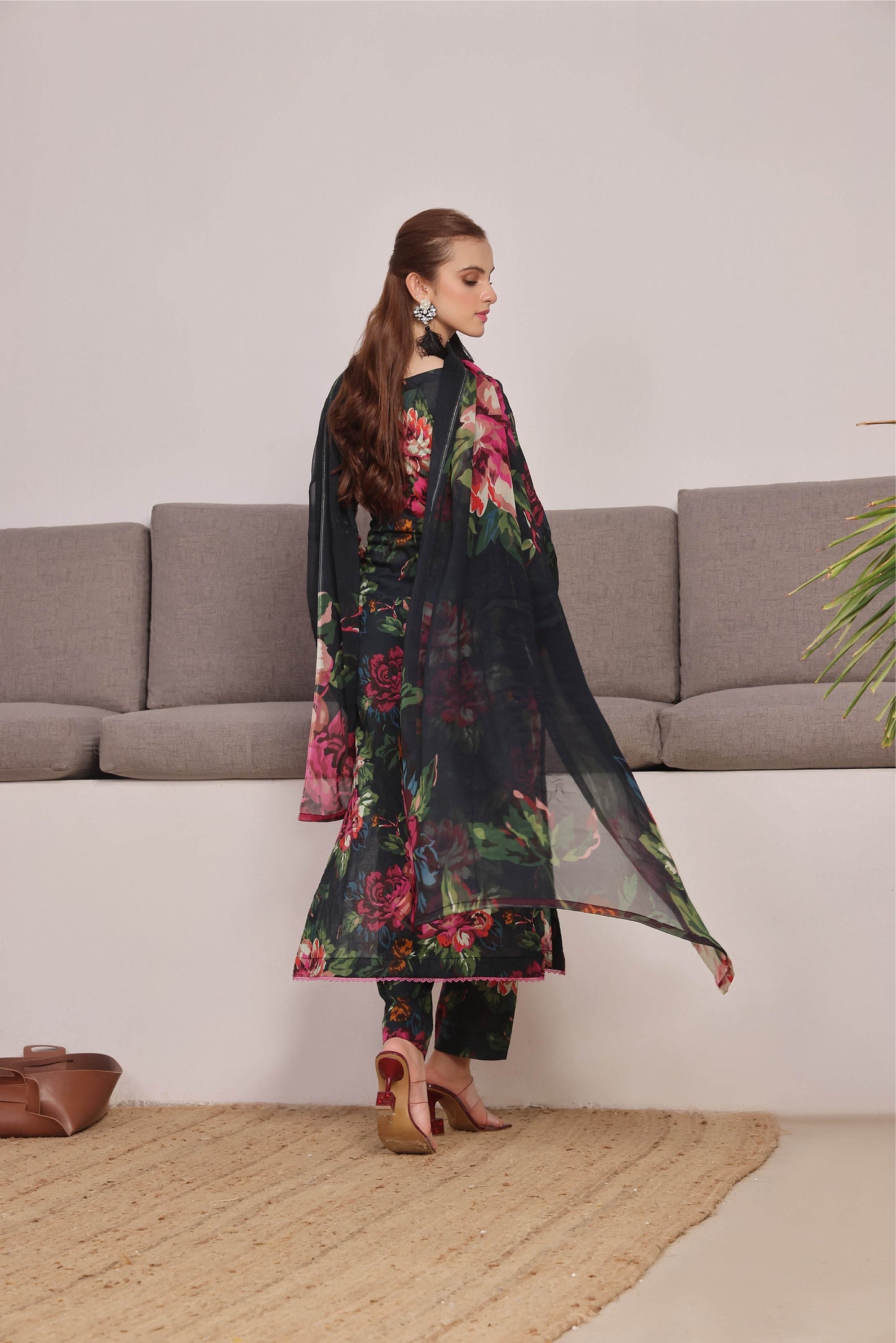 BAROQUE LAWN PRINTED UNSTICH 3PC - City Cloth House
