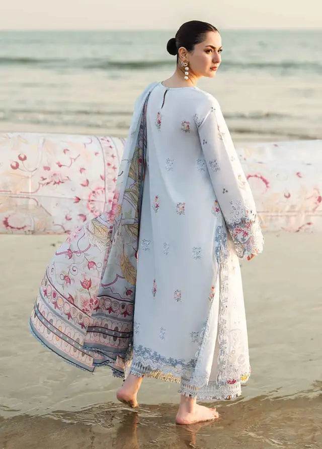 QALAMKAR LAWN UNSTITCHED EMB 3PC - City Cloth House