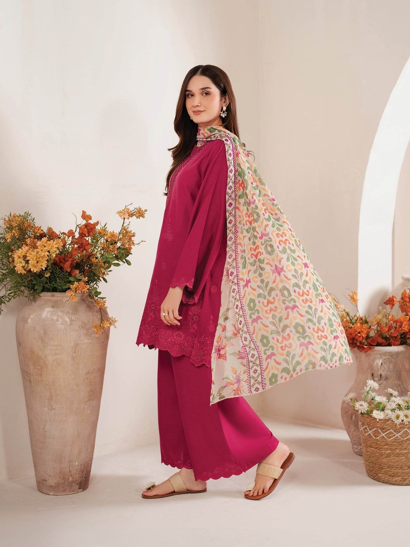 BAROQUE LAWN PREMIUM UNSTICH EMB 3PC - City Cloth House