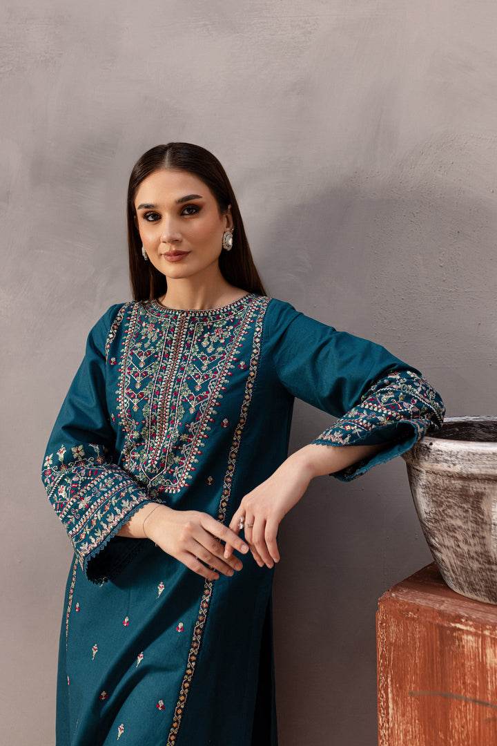 BATIK LAWN LUXURY UNSTITCHED EMB 2PC BLUE PEARL - City Cloth House