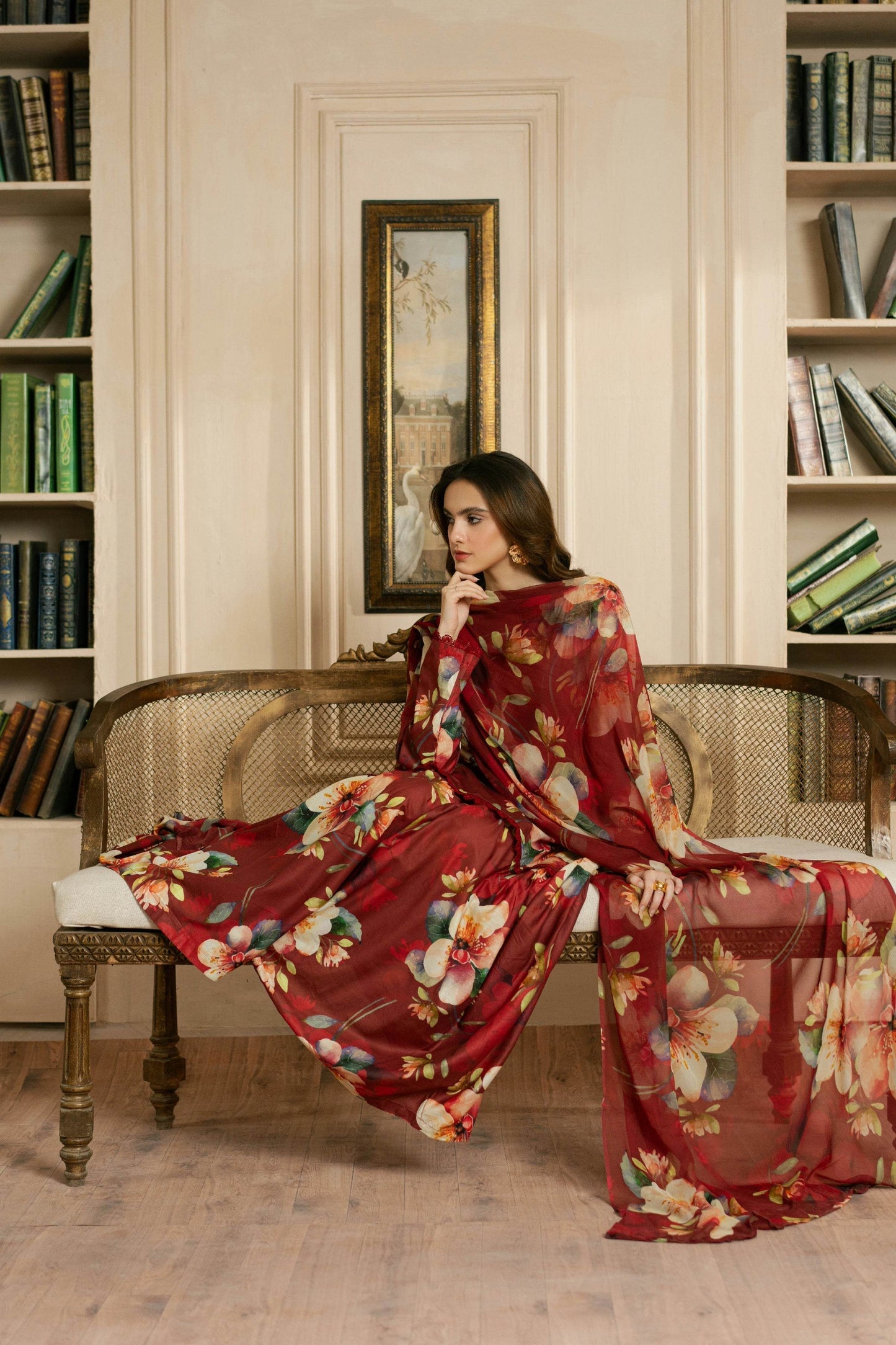 BAROQUE LAWN PRINTED UNSTICH 3PC - City Cloth House