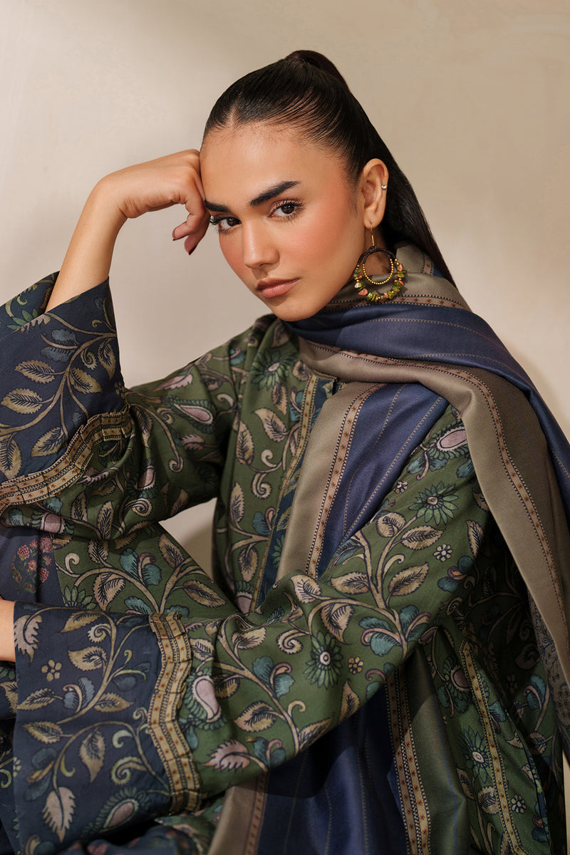 BAROQUE LINEN PRINTED UNSTICHED 3PC