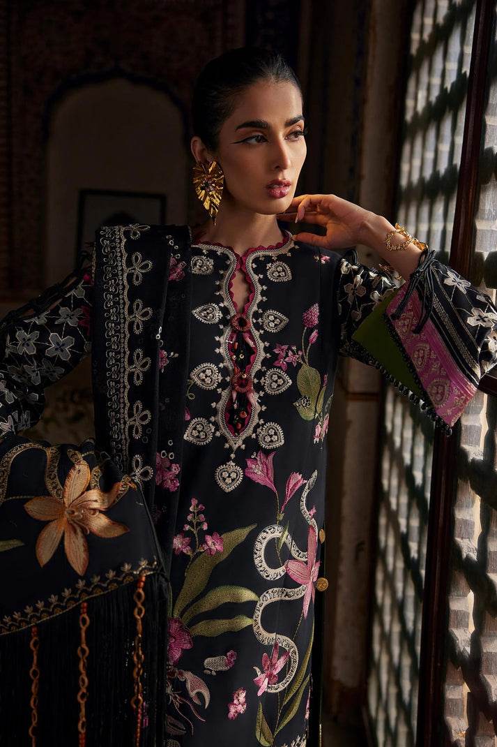 ELAF LAWN UNSTICH EMB 3PC AZUREH (EL25-04 A) - City Cloth House