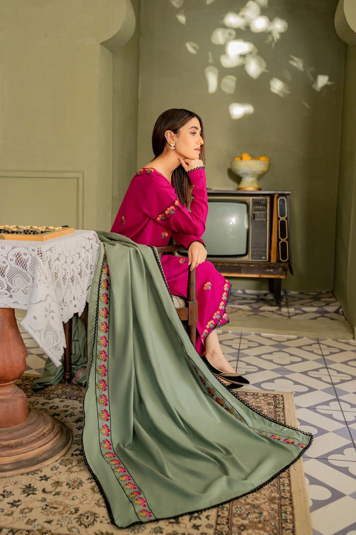 ASLING DHANAK UNSTITCHED EMB 3PC