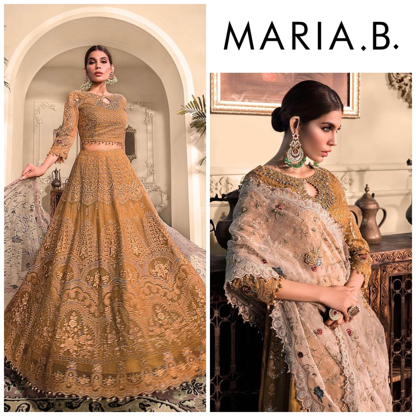 MARIA.B CHIFFON UNSTITCHED EMB SUIT - City Cloth House