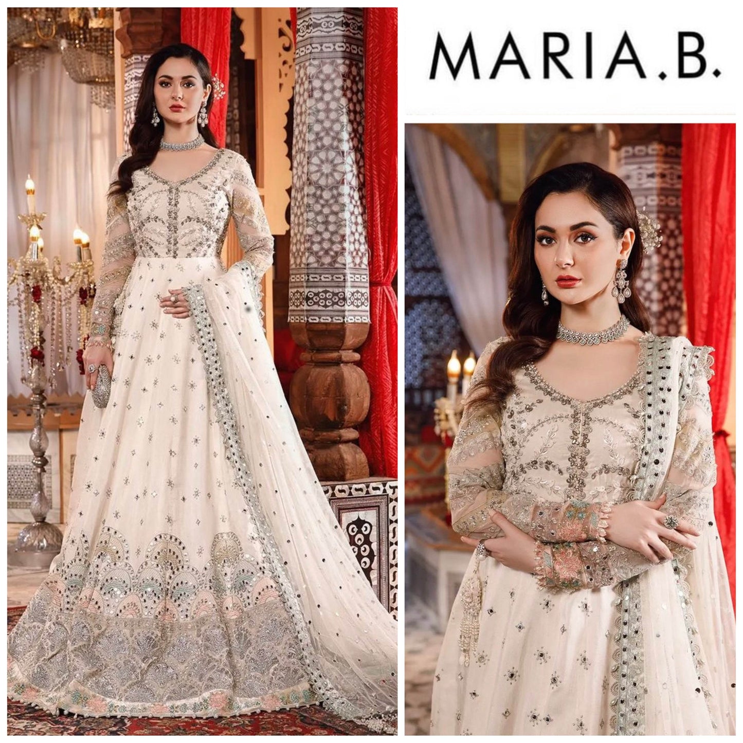 MARIA.B RAW SILK UNSTITCHED EMB SUIT - City Cloth House