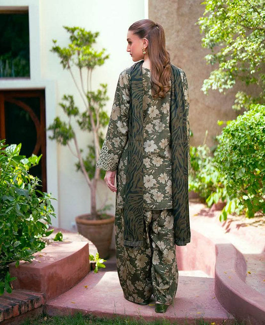 BAROQUE LAWN PRINTED UNSTICH 3PC - City Cloth House