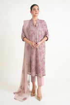 BAREEZE CHIFFON UNSTITCHED EMB NIGHTY QUEEN SUIT