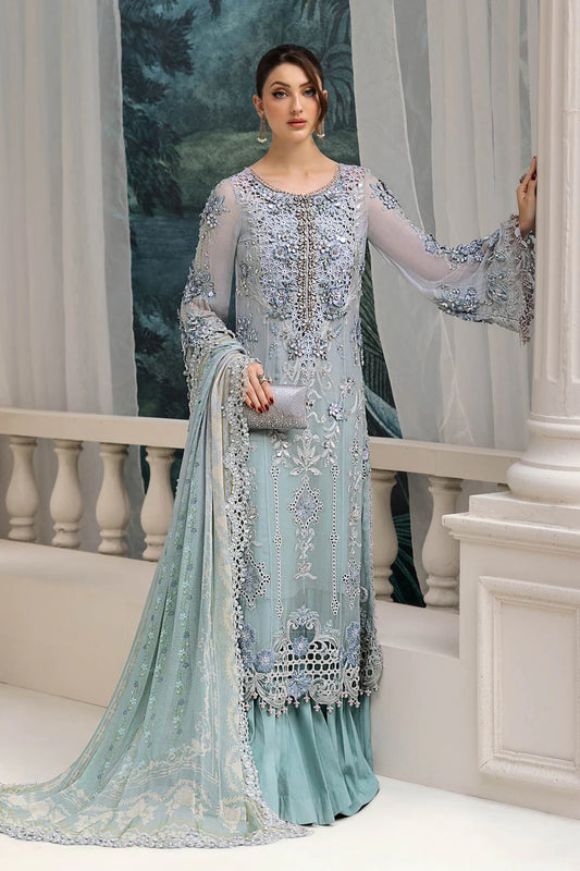 MARIA.B CHIFFON UNSTITCHED EMB D-8 SUIT