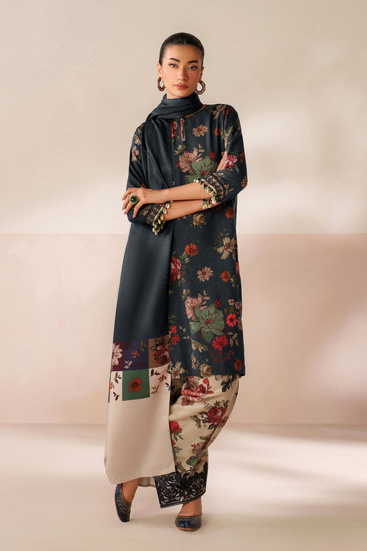 BAROQUE LINEN PRINTED UNSTICHED 3PC