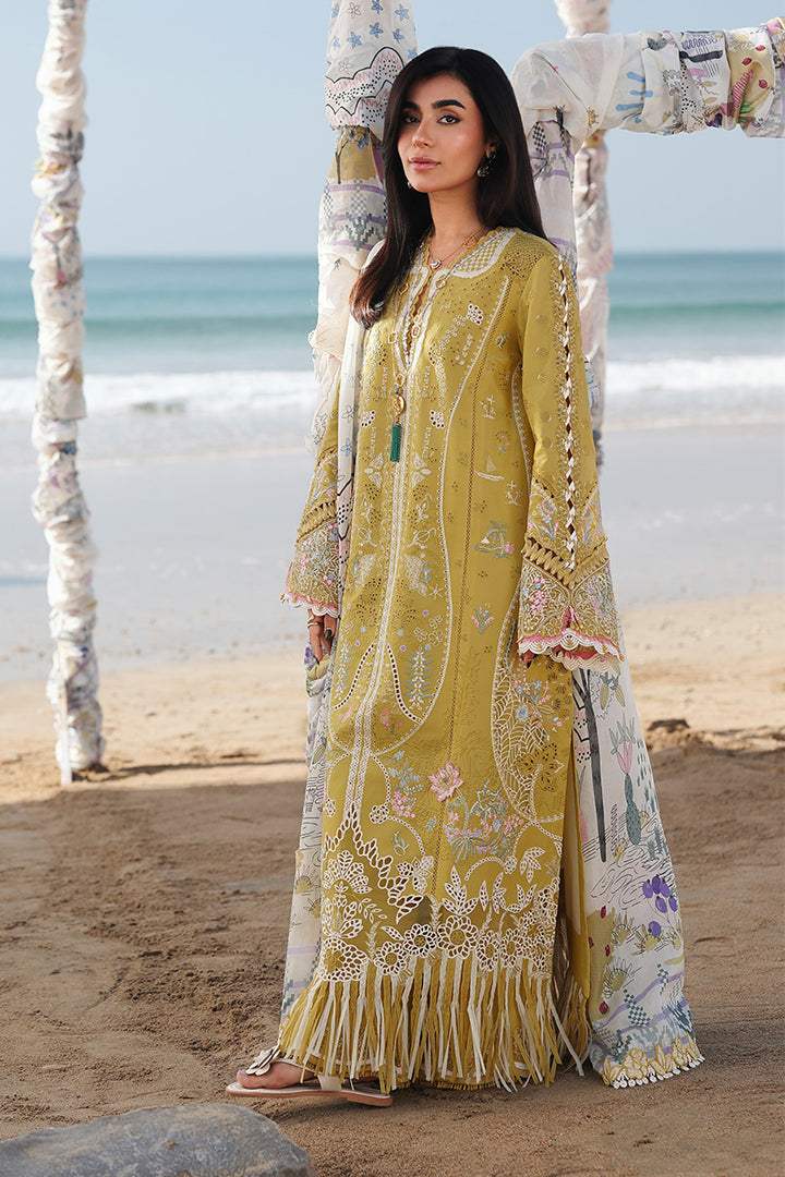 QALAMKAR LAWN PREMIUM UNSTITCHED HIRA EMB 3PC