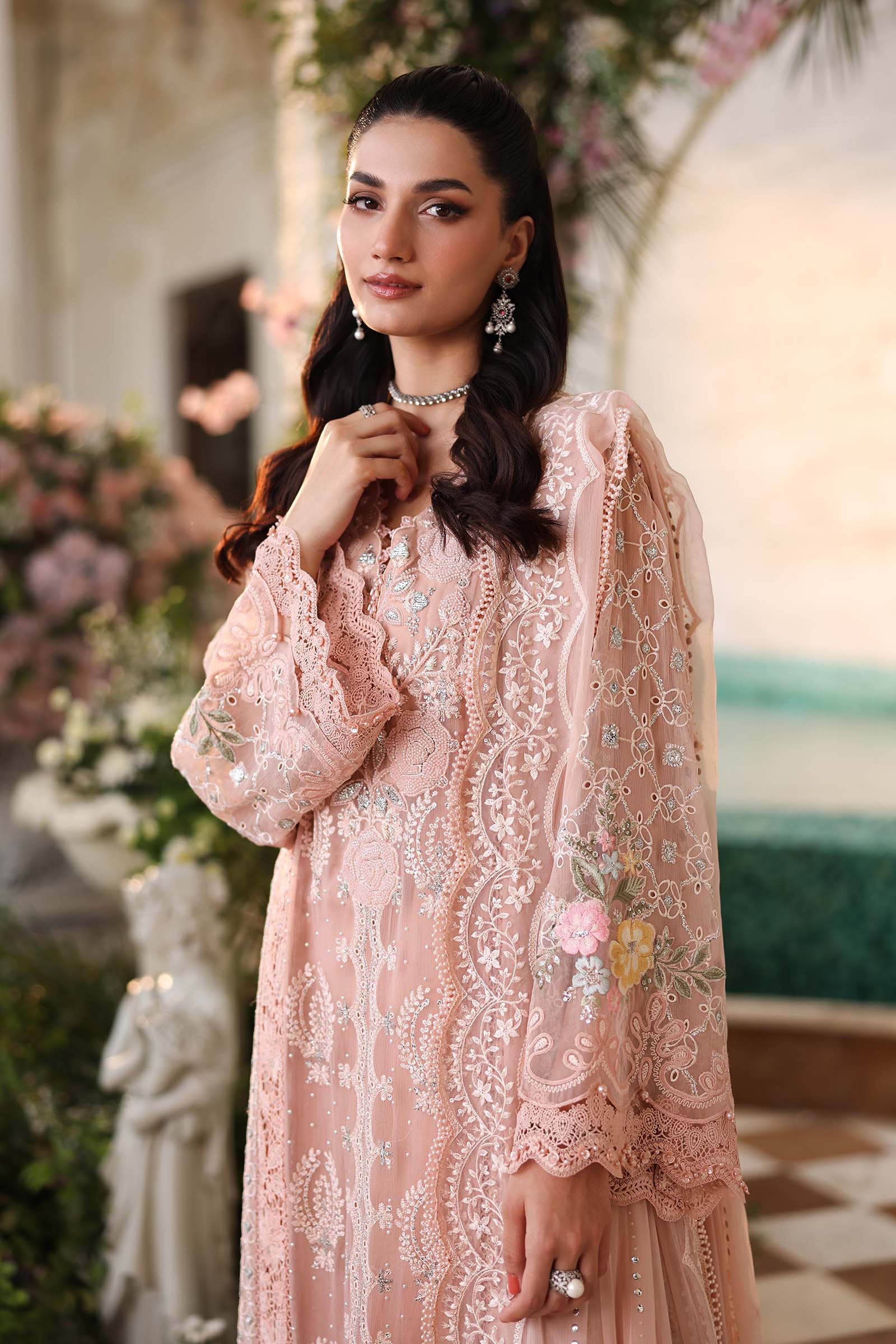 MARIA.B CHIFFON UNSTITCHED EMB D-4 SUIT
